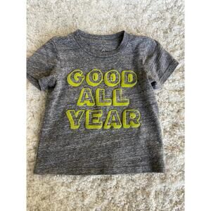 Peek Little Peanut boys sz. 6/12 mo. gray "Good all year" front design tee. Soft